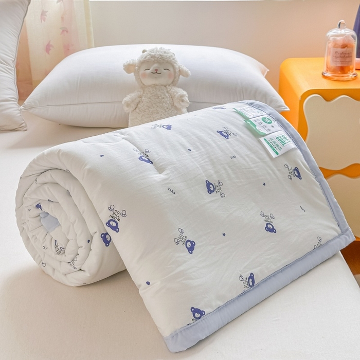 91家纺网 家纺一手货源 找家纺 爱宝被业 2026新款A类水洗棉新疆棉花夏被夏凉被 心愿熊