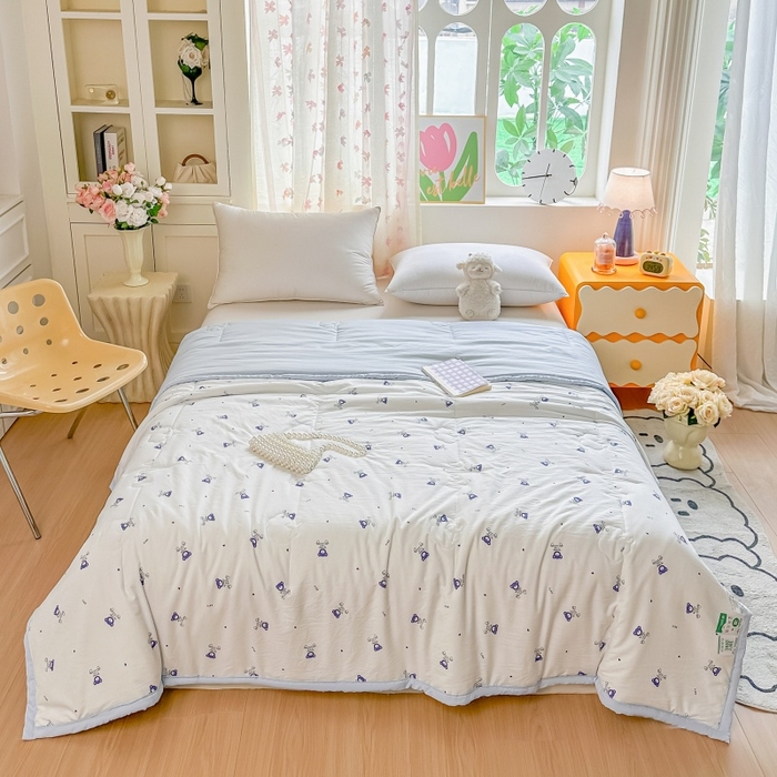 91家纺网 家纺一手货源 找家纺 爱宝被业 2026新款A类水洗棉新疆棉花夏被夏凉被 心愿熊