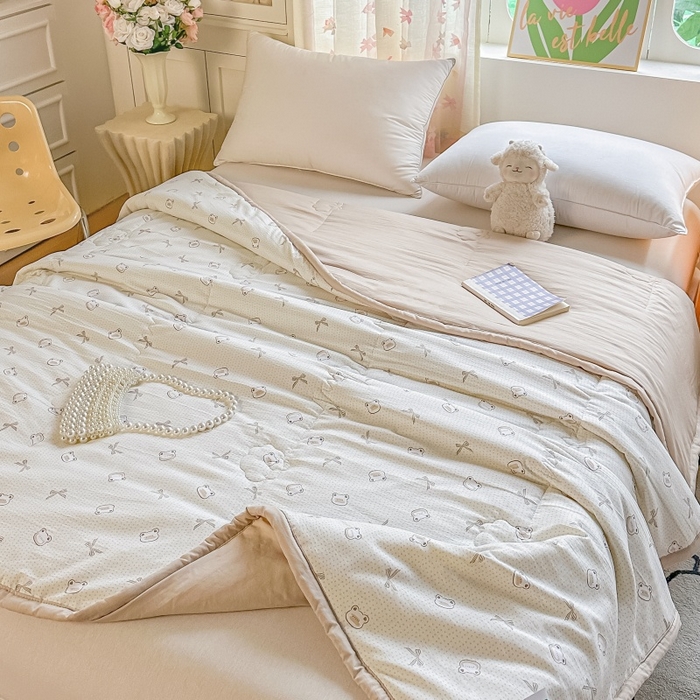 91家纺网 家纺一手货源 找家纺 爱宝被业 2026新款A类水洗棉新疆棉花夏被夏凉被 许愿熊