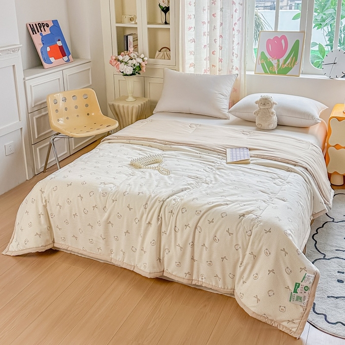 91家纺网 家纺一手货源 找家纺 爱宝被业 2026新款A类水洗棉新疆棉花夏被夏凉被 许愿熊