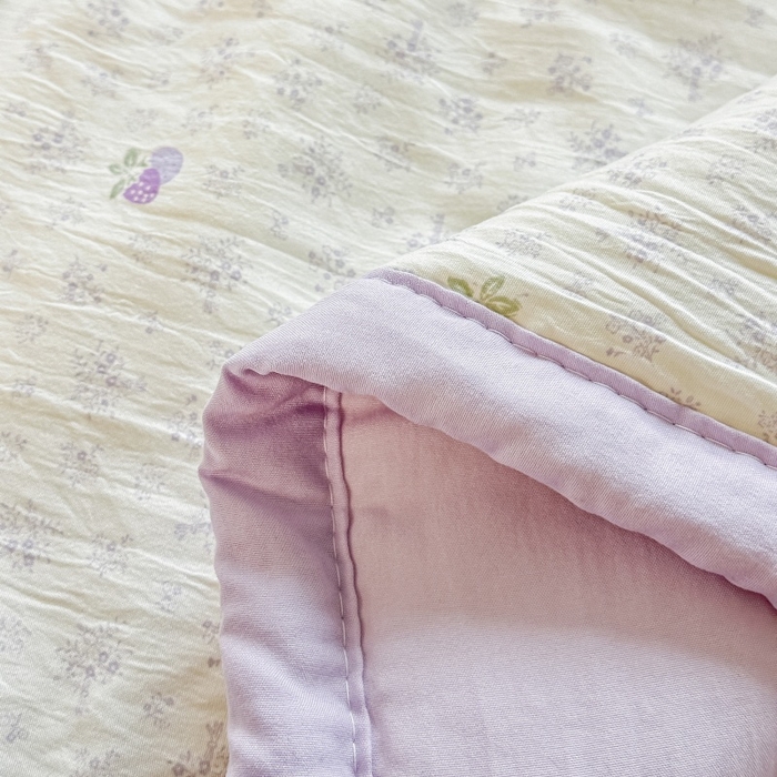 91家纺网 家纺一手货源 找家纺 爱宝被业 2026新款A类水洗棉新疆棉花夏被夏凉被 雅昔紫