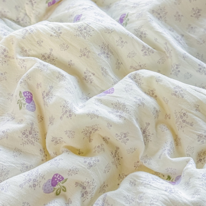 91家纺网 家纺一手货源 找家纺 爱宝被业 2026新款A类水洗棉新疆棉花夏被夏凉被 雅昔紫