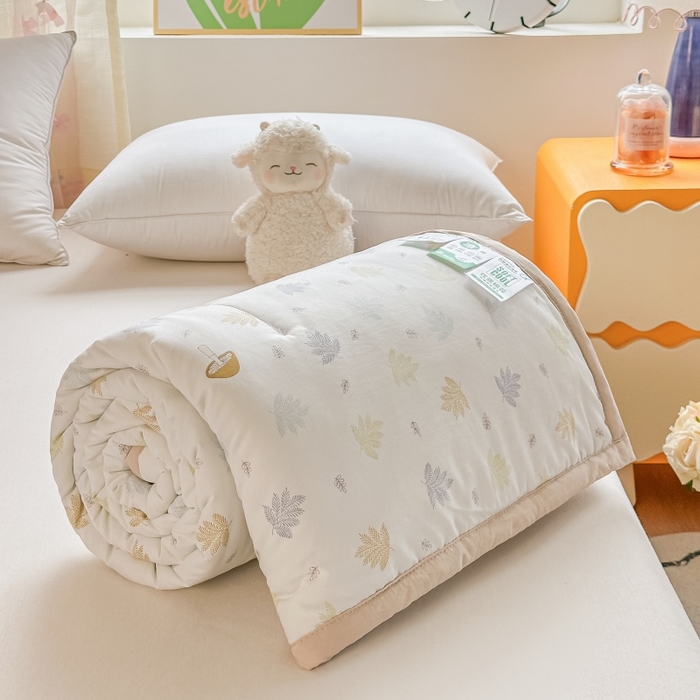 91家纺网 家纺一手货源 找家纺 爱宝被业 2026新款A类水洗棉新疆棉花夏被夏凉被 叶知秋