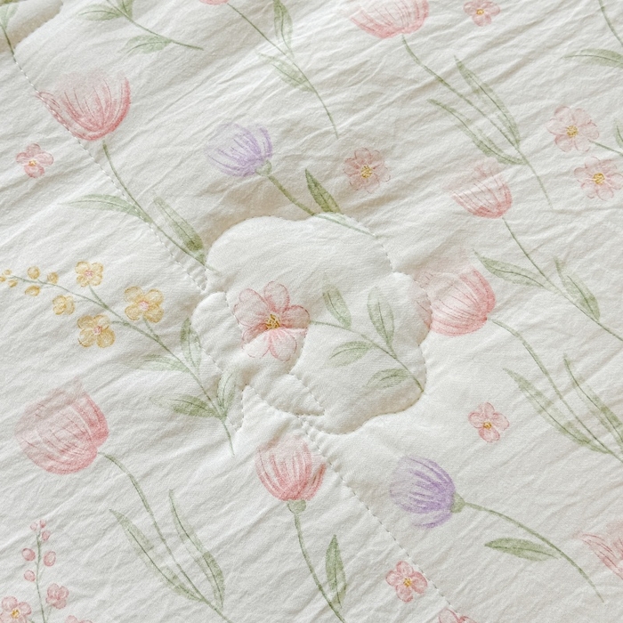 91家纺网 家纺一手货源 找家纺 爱宝被业 2026新款A类水洗棉新疆棉花夏被夏凉被 郁金香粉