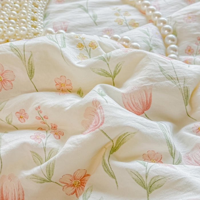 91家纺网 家纺一手货源 找家纺 爱宝被业 2026新款A类水洗棉新疆棉花夏被夏凉被 郁金香粉