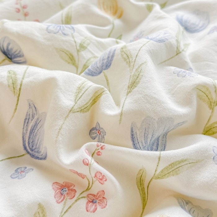 91家纺网 家纺一手货源 找家纺 爱宝被业 2026新款A类水洗棉新疆棉花夏被夏凉被 郁金香蓝