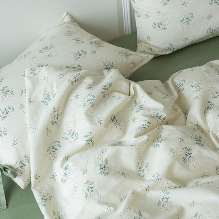 91家纺网 家纺一手货源 找家纺 （总）绫韵家纺 2026新款13372全棉ins小碎花纯棉田园风床单床笠四件套系绳蝴蝶结系列二