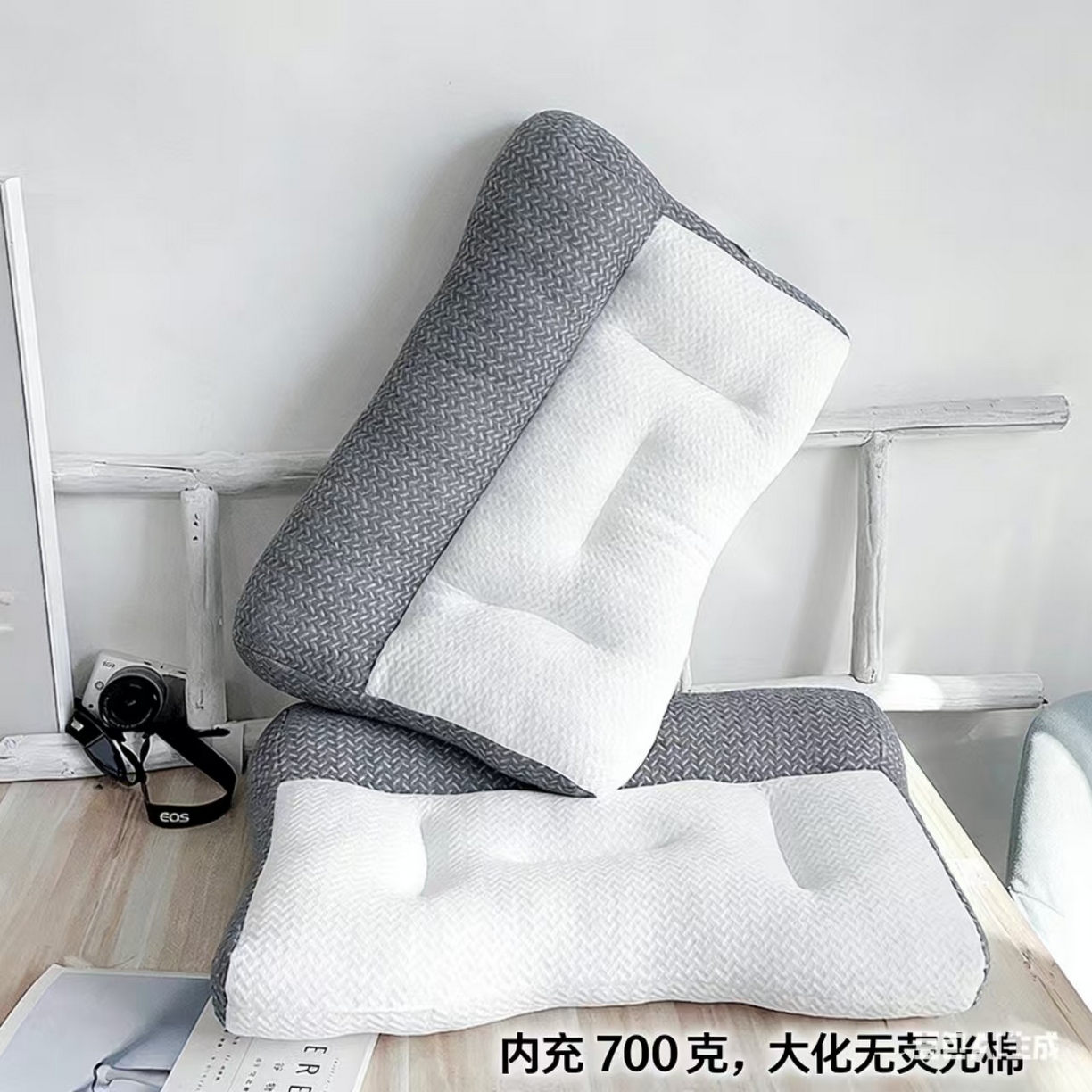 91家纺网 家纺一手货源 找家纺 （总）华誉 2026新款无荧光大化棉牵引枕枕套枕芯