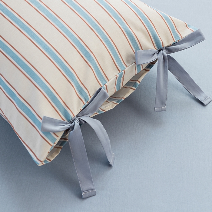 91家纺网 家纺一手货源 找家纺 绫韵家纺 2026新款13372全棉ins小碎花纯棉田园风床单床笠四件套系绳蝴蝶结系列二 布洛尔