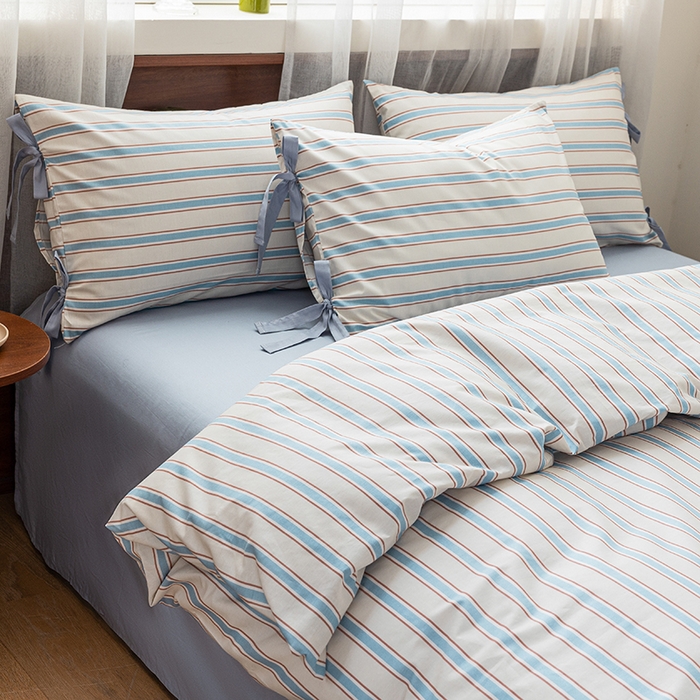 91家纺网 家纺一手货源 找家纺 绫韵家纺 2026新款13372全棉ins小碎花纯棉田园风床单床笠四件套系绳蝴蝶结系列二 布洛尔