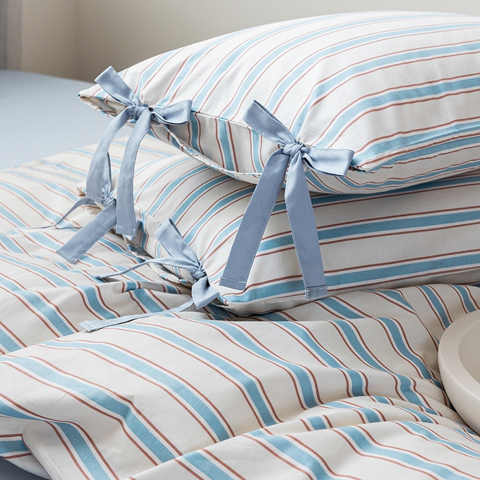 91家纺网 家纺一手货源 找家纺 绫韵家纺 2026新款13372全棉ins小碎花纯棉田园风床单床笠四件套系绳蝴蝶结系列二 布洛尔