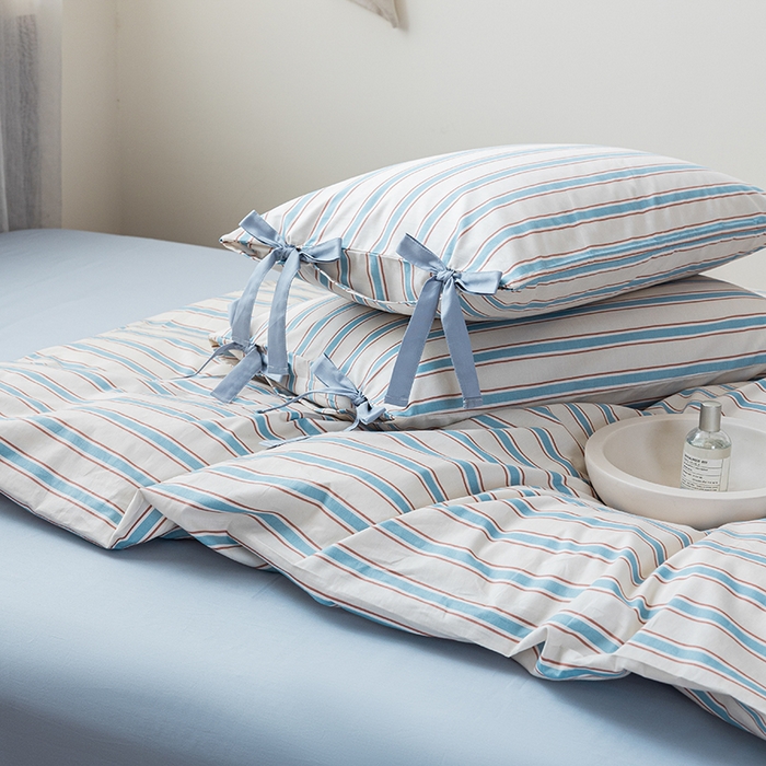 91家纺网 家纺一手货源 找家纺 绫韵家纺 2026新款13372全棉ins小碎花纯棉田园风床单床笠四件套系绳蝴蝶结系列二 布洛尔