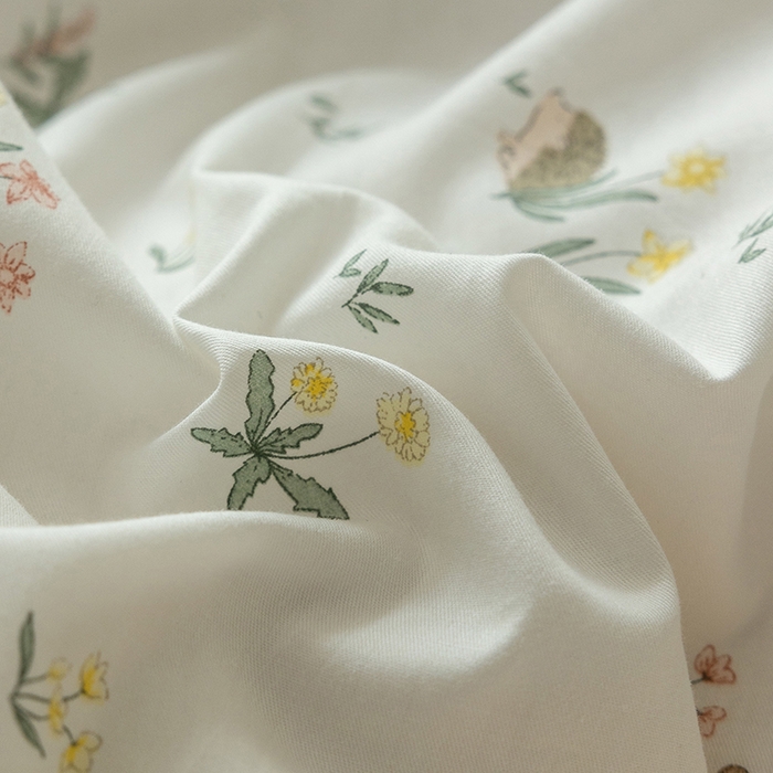 91家纺网 家纺一手货源 找家纺 绫韵家纺 2026新款13372全棉ins小碎花纯棉田园风床单床笠四件套系绳蝴蝶结系列二 仙子-松霜绿