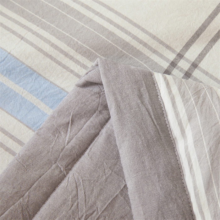 91家纺网 家纺一手货源 找家纺 2026新款A类里外全棉夏凉被100%新疆棉纯棉全棉填充无印格子款空调被全棉夏被 里外全棉-简灰格