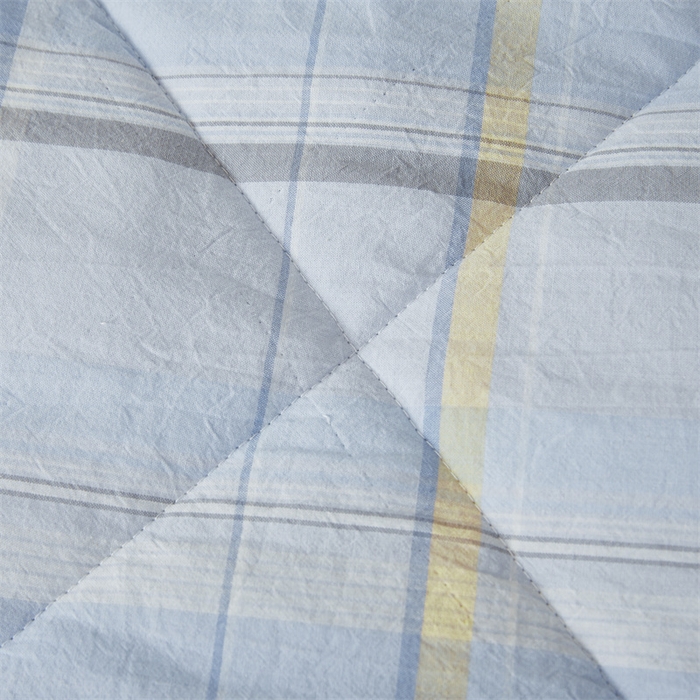 91家纺网 家纺一手货源 找家纺 2026新款A类里外全棉夏凉被100%新疆棉纯棉全棉填充无印格子款空调被全棉夏被 里外全棉-简蓝格