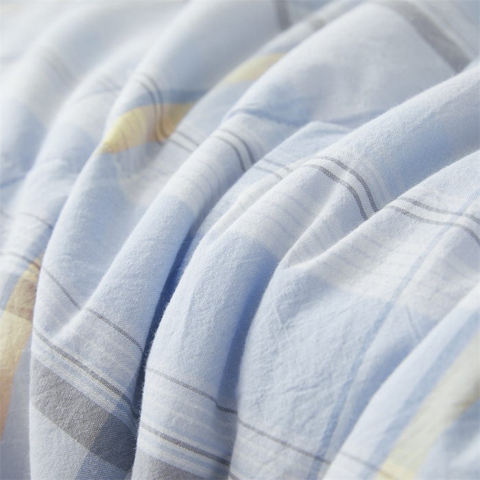 91家纺网 家纺一手货源 找家纺 2026新款A类里外全棉夏凉被100%新疆棉纯棉全棉填充无印格子款空调被全棉夏被 里外全棉-简蓝格