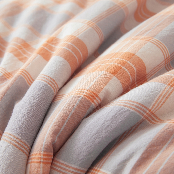 91家纺网 家纺一手货源 找家纺 2026新款A类里外全棉夏凉被100%新疆棉纯棉全棉填充无印格子款空调被全棉夏被 里外全棉-桔灰格