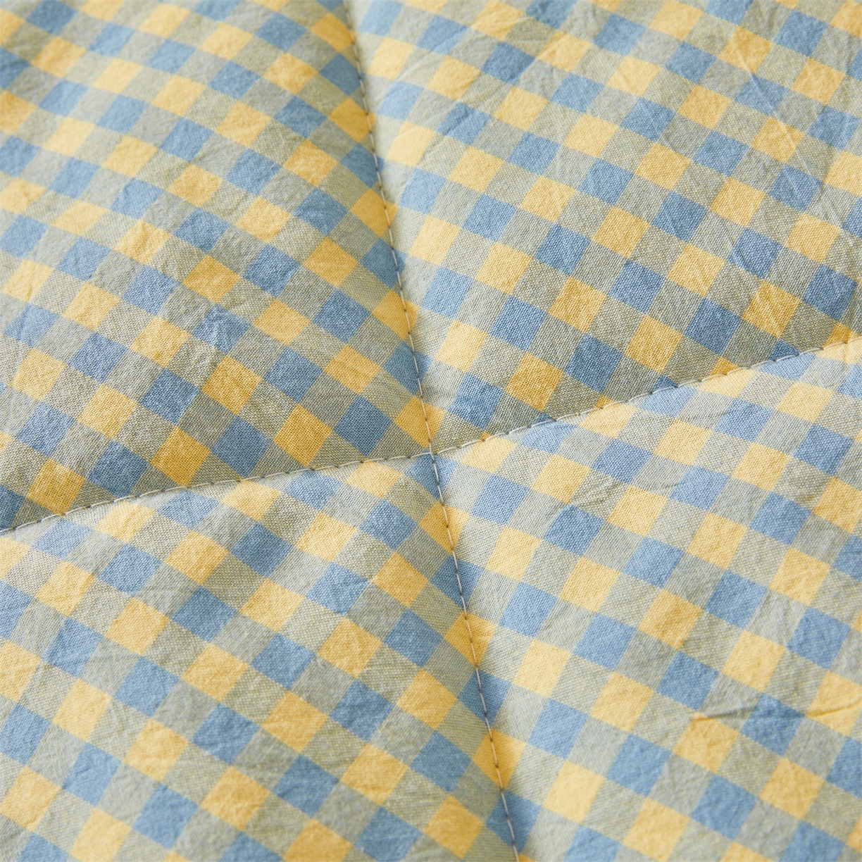 91家纺网 家纺一手货源 找家纺 2026新款A类里外全棉夏凉被100%新疆棉纯棉全棉填充无印格子款空调被全棉夏被 里外全棉-蓝橙小格