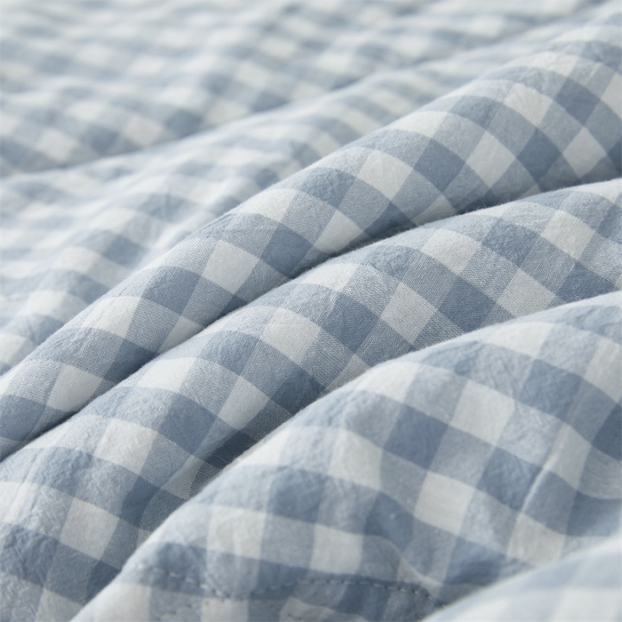 91家纺网 家纺一手货源 找家纺 2026新款A类里外全棉夏凉被100%新疆棉纯棉全棉填充无印格子款空调被全棉夏被 里外全棉-蓝小格