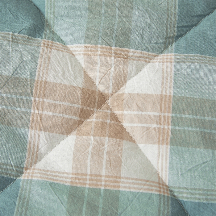 91家纺网 家纺一手货源 找家纺 2026新款A类里外全棉夏凉被100%新疆棉纯棉全棉填充无印格子款空调被全棉夏被 里外全棉-绿咖格