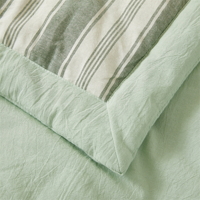 91家纺网 家纺一手货源 找家纺 2026新款A类里外全棉夏凉被100%新疆棉纯棉全棉填充无印格子款空调被全棉夏被 里外全棉-绿条格