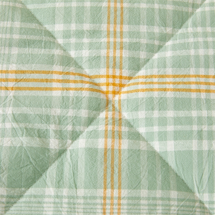 91家纺网 家纺一手货源 找家纺 2026新款A类里外全棉夏凉被100%新疆棉纯棉全棉填充无印格子款空调被全棉夏被 里外全棉-沐绿格