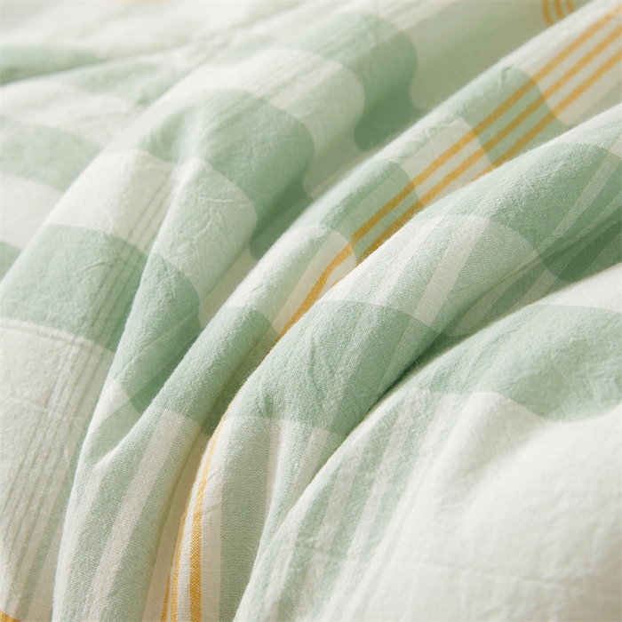 91家纺网 家纺一手货源 找家纺 2026新款A类里外全棉夏凉被100%新疆棉纯棉全棉填充无印格子款空调被全棉夏被 里外全棉-沐绿格