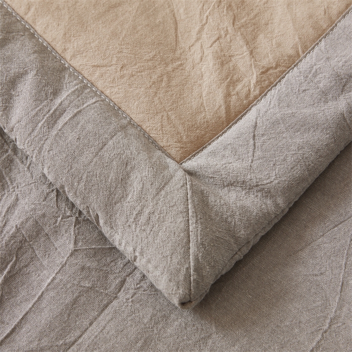 91家纺网 家纺一手货源 找家纺 2026新款A类里外全棉夏凉被100%新疆棉纯棉全棉填充无印格子款空调被全棉夏被 里外全棉-双拼咖