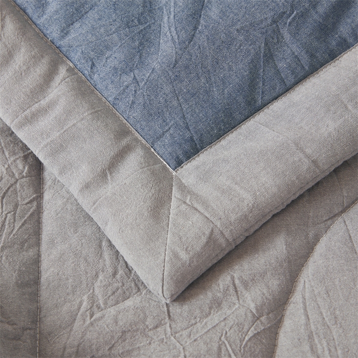 91家纺网 家纺一手货源 找家纺 2026新款A类里外全棉夏凉被100%新疆棉纯棉全棉填充无印格子款空调被全棉夏被 里外全棉-双拼蓝