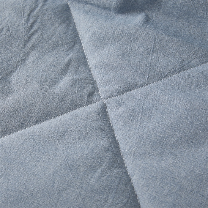 91家纺网 家纺一手货源 找家纺 2026新款A类里外全棉夏凉被100%新疆棉纯棉全棉填充无印格子款空调被全棉夏被 里外全棉-双拼浅蓝