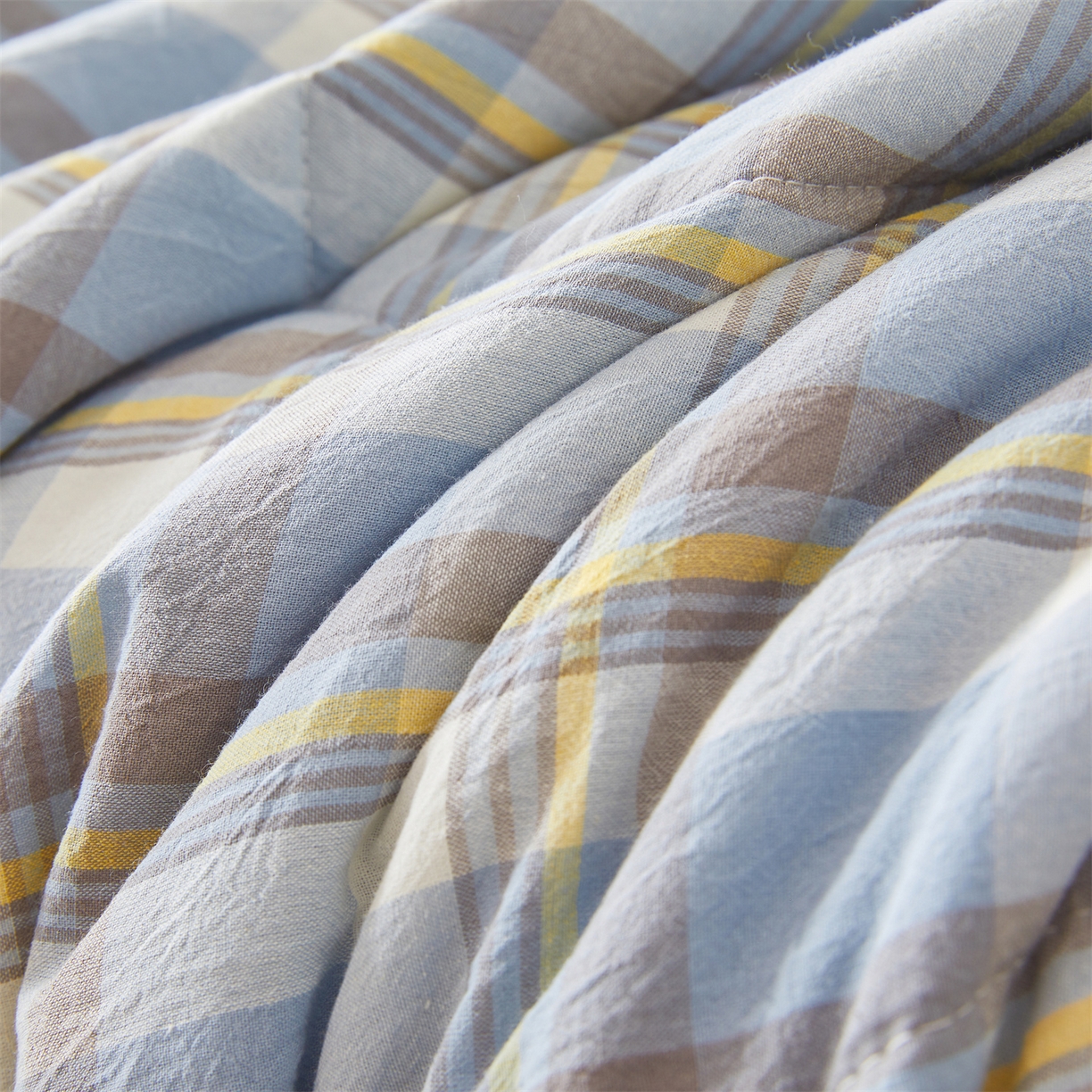 91家纺网 家纺一手货源 找家纺 2026新款A类里外全棉夏凉被100%新疆棉纯棉全棉填充无印格子款空调被全棉夏被 里外全棉-印象 蓝格