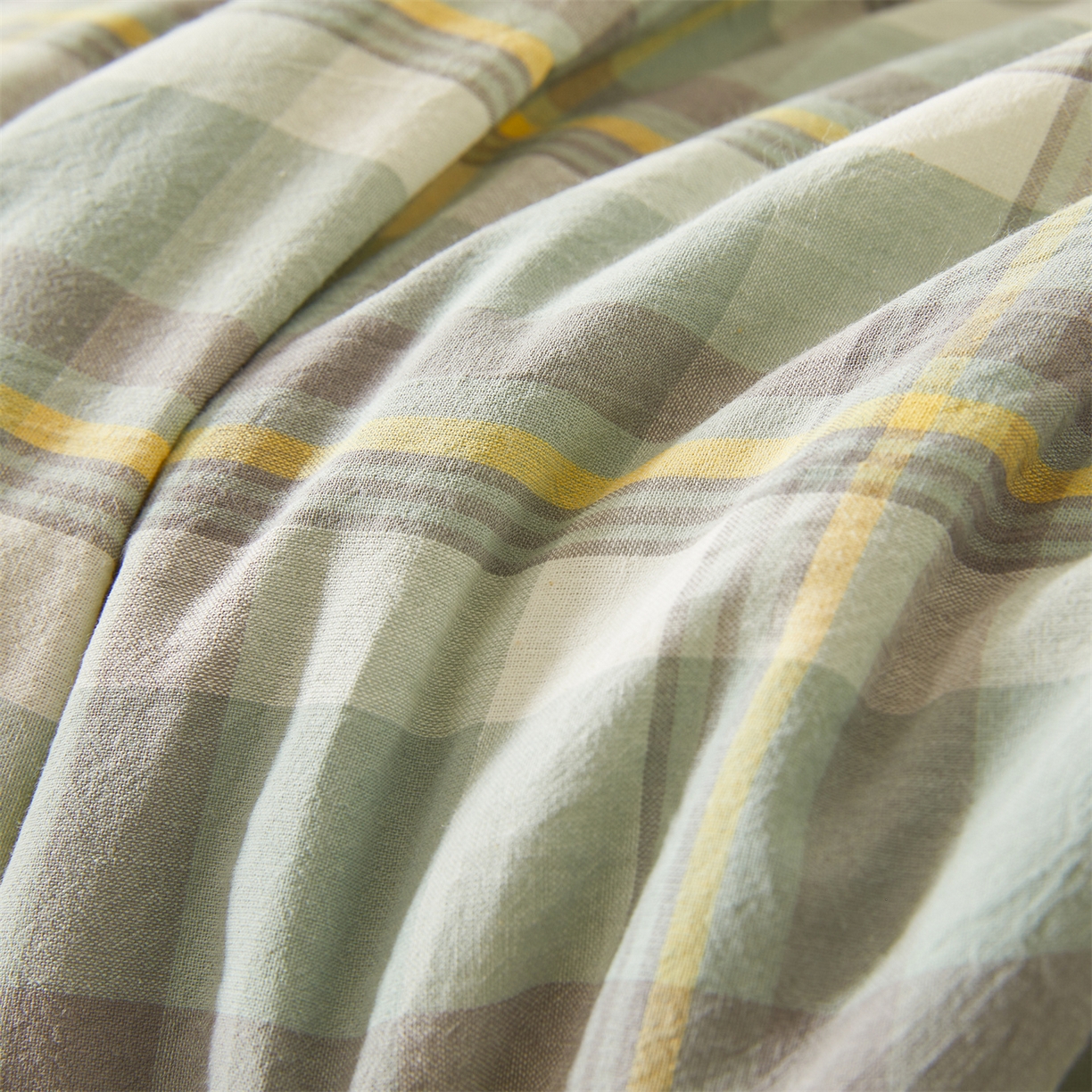 91家纺网 家纺一手货源 找家纺 2026新款A类里外全棉夏凉被100%新疆棉纯棉全棉填充无印格子款空调被全棉夏被 里外全棉-印象 绿格