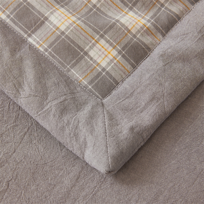 91家纺网 家纺一手货源 找家纺 2026新款A类里外全棉夏凉被100%新疆棉纯棉全棉填充无印格子款空调被全棉夏被 里外全棉-韵灰格