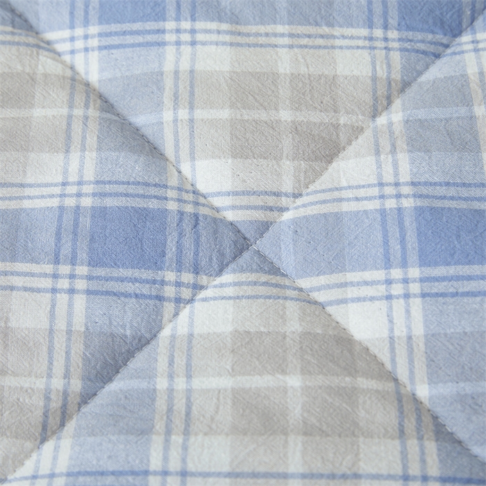 91家纺网 家纺一手货源 找家纺 2026新款A类里外全棉夏凉被100%新疆棉纯棉全棉填充无印格子款空调被全棉夏被 里外全棉-韵蓝格