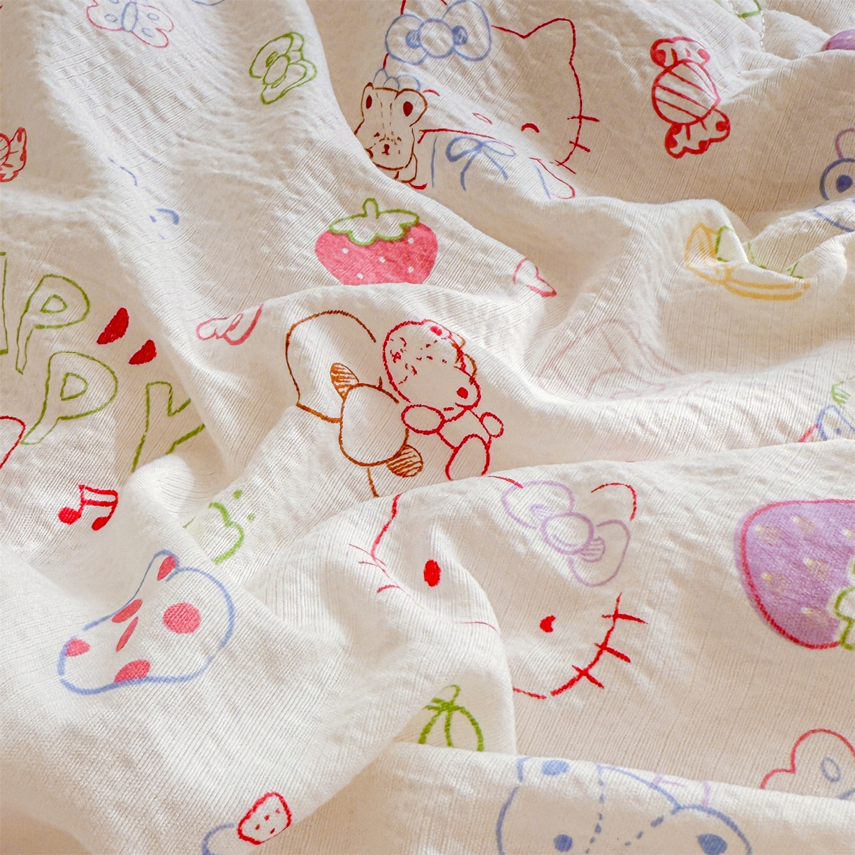 91家纺网 家纺一手货源 找家纺 2026新款A类新疆棉花夏凉被加宽包边水洗棉卡通印花吸湿透气棉花夏被空调被 云感萌仔