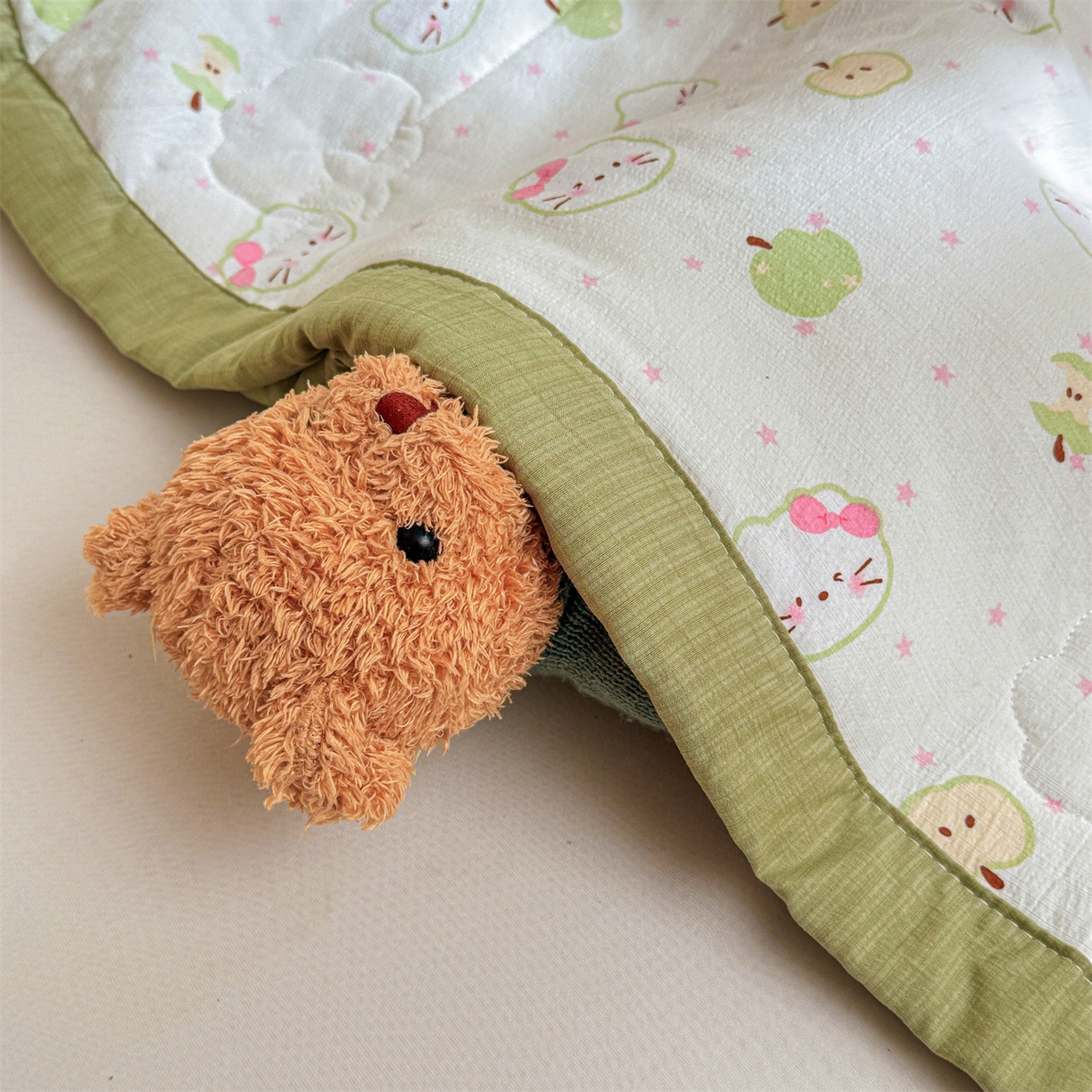 91家纺网 家纺一手货源 找家纺 2026新款A类新疆棉花夏凉被加宽包边水洗棉卡通印花吸湿透气棉花夏被空调被 云感奶芙猫