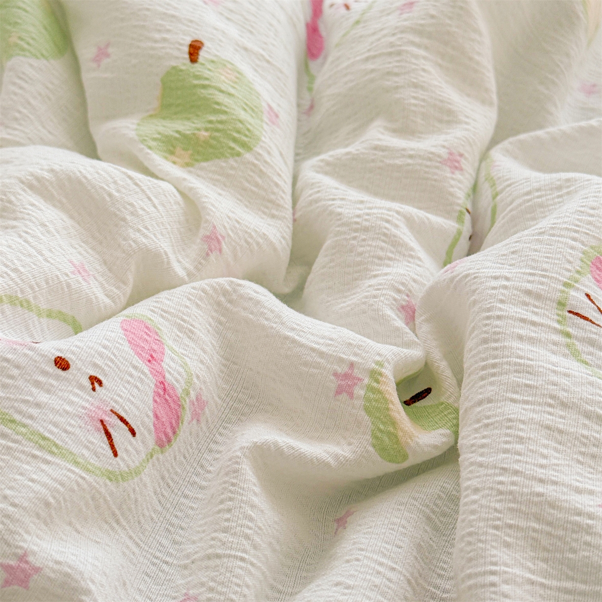 91家纺网 家纺一手货源 找家纺 2026新款A类新疆棉花夏凉被加宽包边水洗棉卡通印花吸湿透气棉花夏被空调被 云感奶芙猫