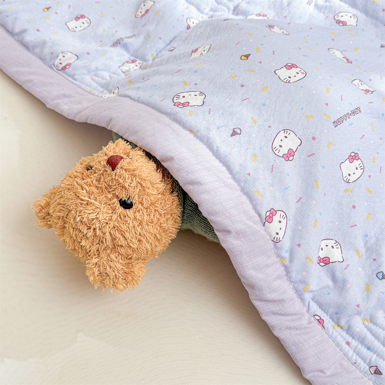 91家纺网 家纺一手货源 找家纺 2026新款A类新疆棉花夏凉被加宽包边水洗棉卡通印花吸湿透气棉花夏被空调被 云感瑞拉