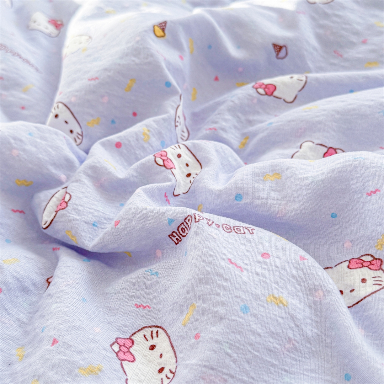 91家纺网 家纺一手货源 找家纺 2026新款A类新疆棉花夏凉被加宽包边水洗棉卡通印花吸湿透气棉花夏被空调被 云感瑞拉