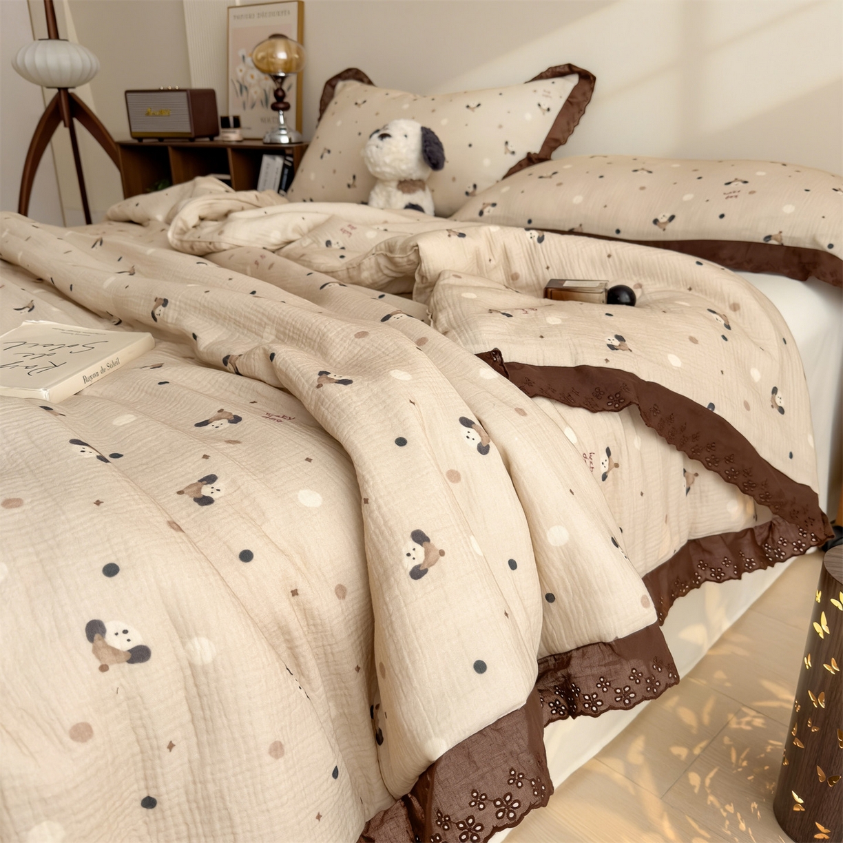 91家纺网 家纺一手货源 找家纺 （总）布凡家居 2026春夏新款A类母婴级全棉皱皱纱工艺款大豆夏被夏凉被空调被