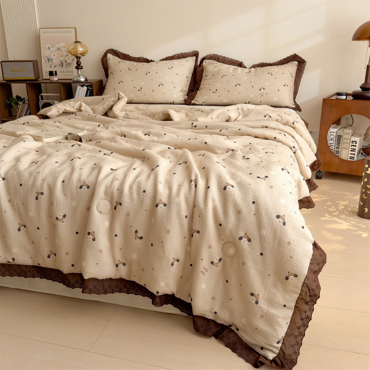 91家纺网 家纺一手货源 找家纺 （总）布凡家居 2026春夏新款A类母婴级全棉皱皱纱工艺款大豆夏被夏凉被空调被