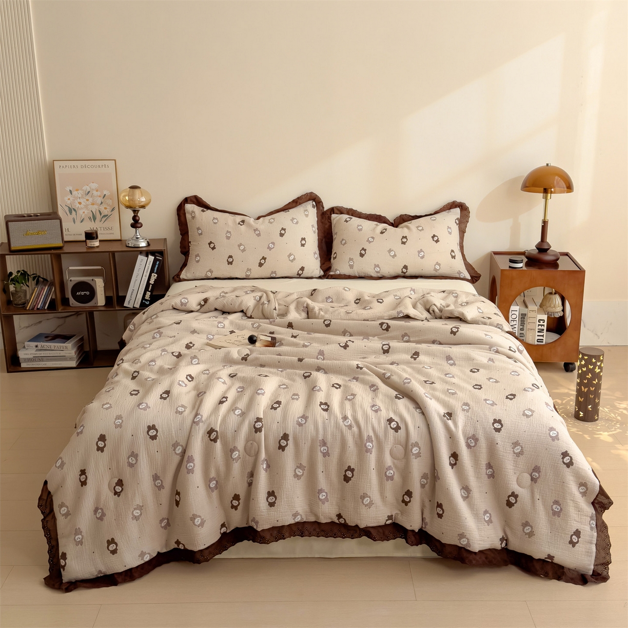 91家纺网 家纺一手货源 找家纺 布凡家居 2026春夏新款A类母婴级全棉皱皱纱工艺款大豆夏被夏凉被空调被 布娃娃