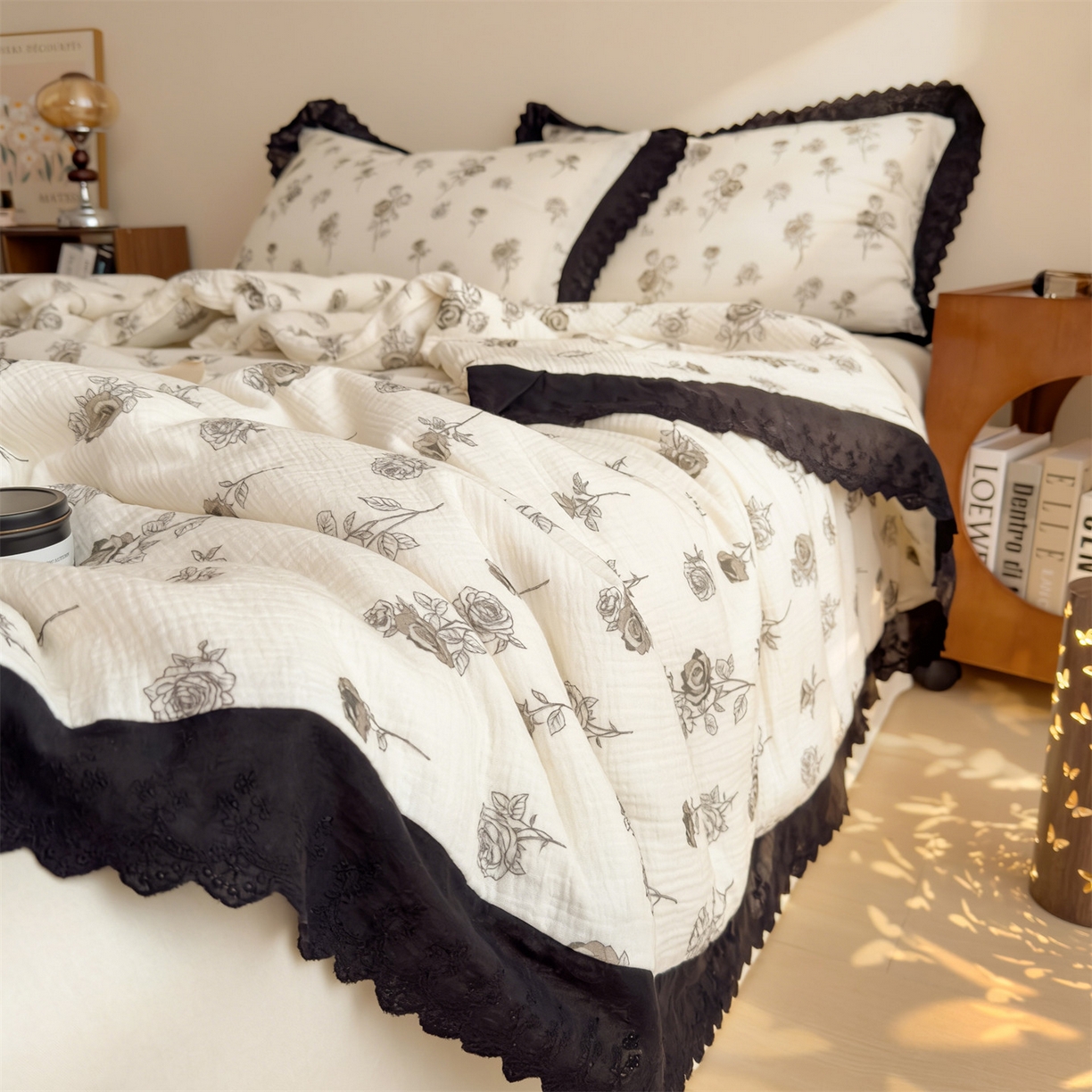 91家纺网 家纺一手货源 找家纺 布凡家居 2026春夏新款A类母婴级全棉皱皱纱工艺款大豆夏被夏凉被空调被 甜静花园