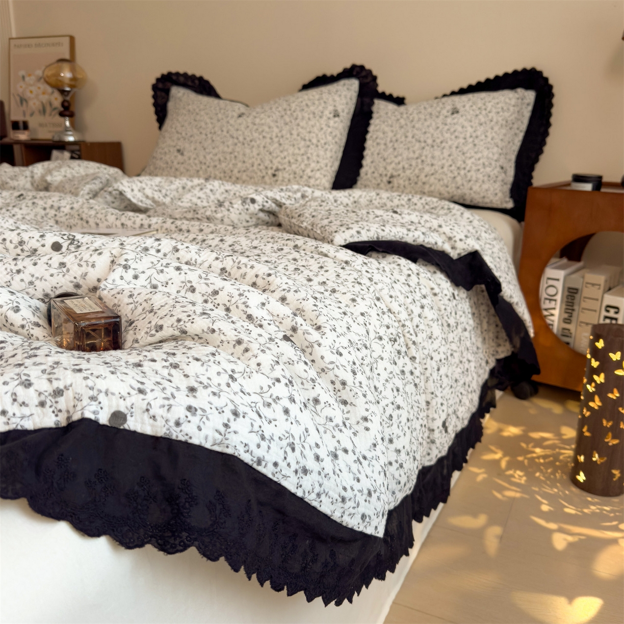 91家纺网 家纺一手货源 找家纺 布凡家居 2026春夏新款A类母婴级全棉皱皱纱工艺款大豆夏被夏凉被空调被 夜雾繁花