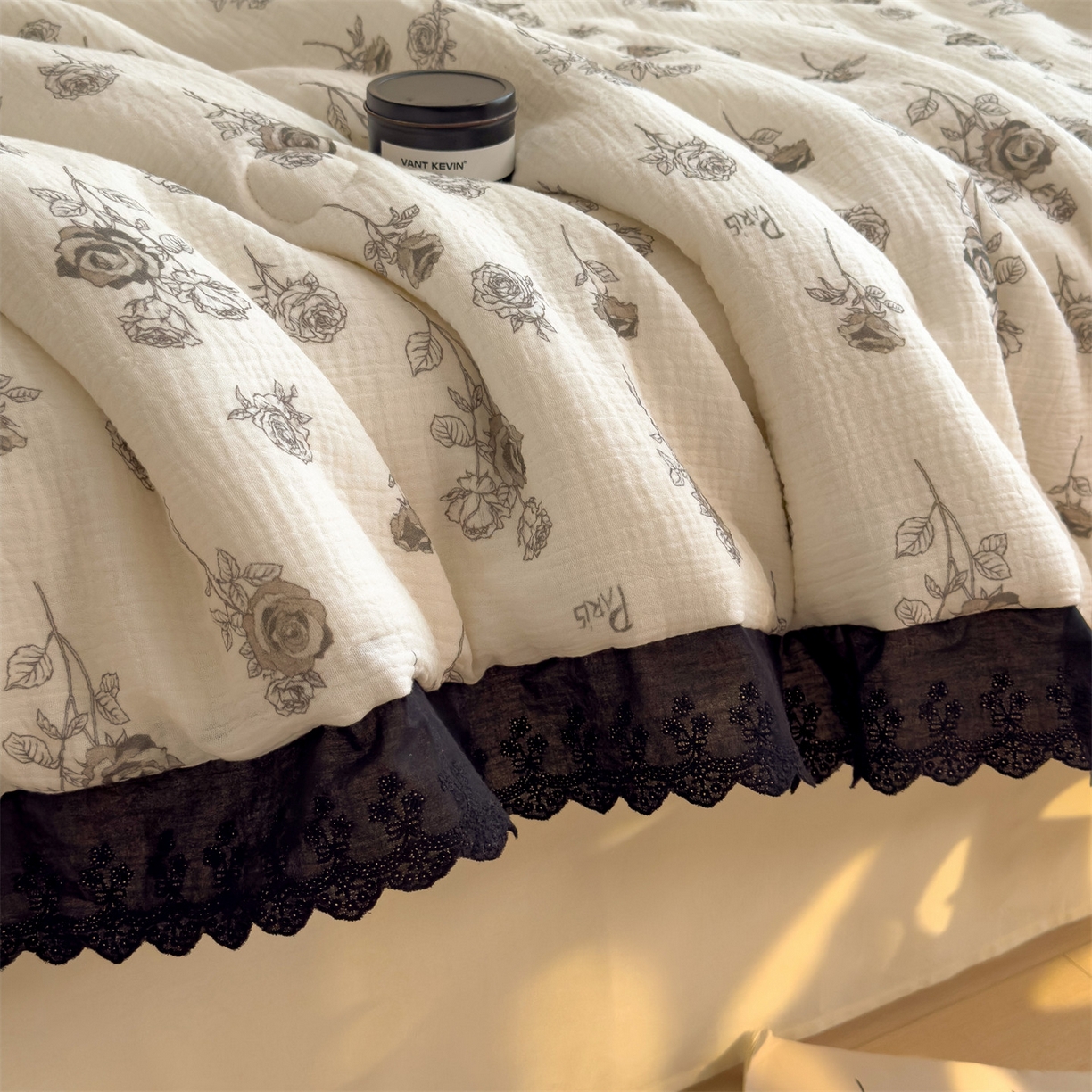 91家纺网 家纺一手货源 找家纺 布凡家居 2026春夏新款A类母婴级全棉皱皱纱工艺款大豆夏被夏凉被空调被 甜静花园