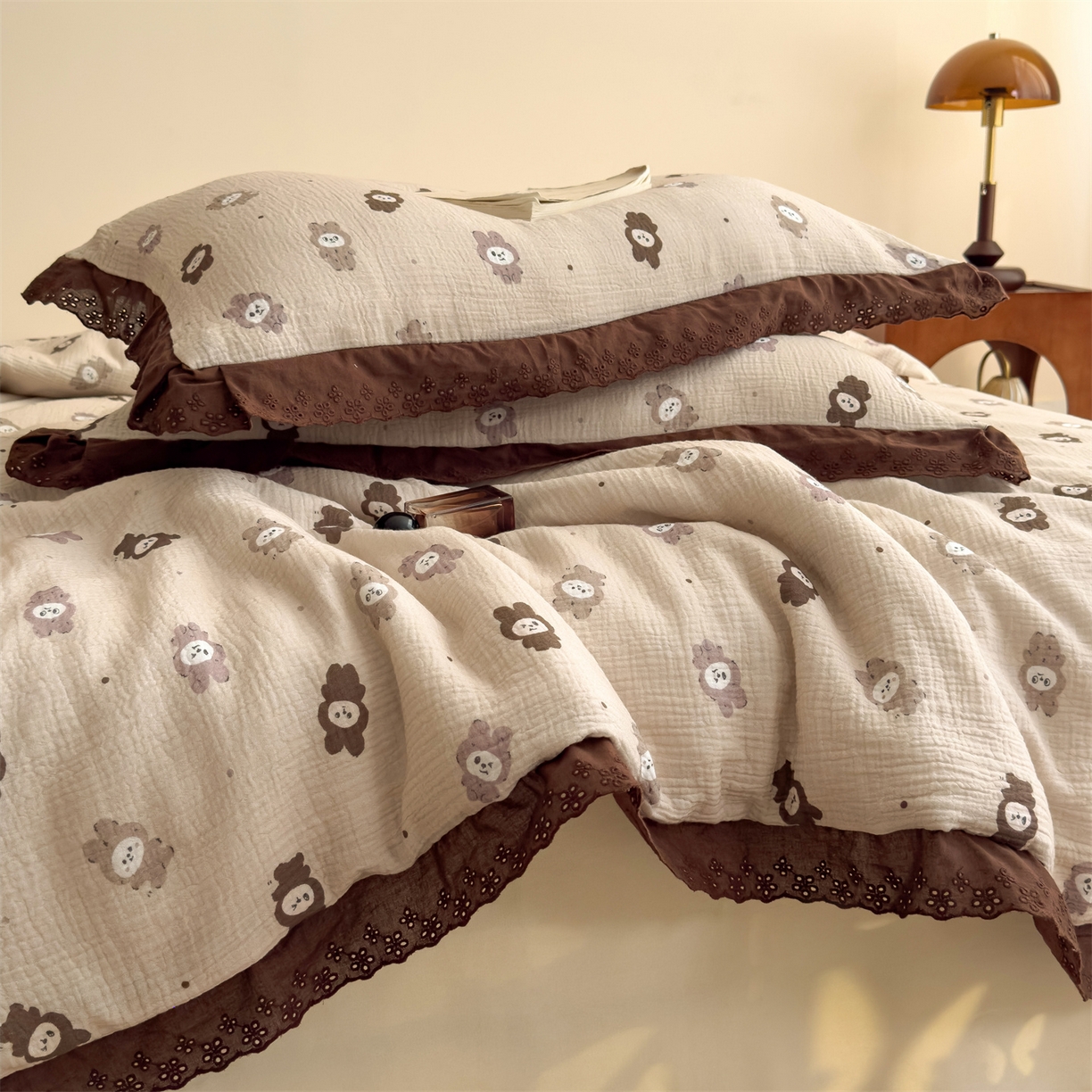 91家纺网 家纺一手货源 找家纺 布凡家居 2026春夏新款A类母婴级全棉皱皱纱工艺款大豆夏被夏凉被空调被 布娃娃