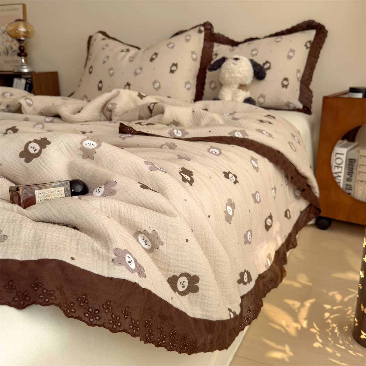 91家纺网 家纺一手货源 找家纺 布凡家居 2026春夏新款A类母婴级全棉皱皱纱工艺款大豆夏被夏凉被空调被 布娃娃