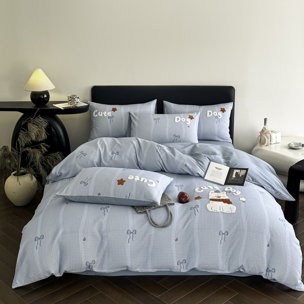 91家纺网 家纺一手货源 找家纺 （总）ab家纺 2026新款全棉华夫格毛巾绣四件套