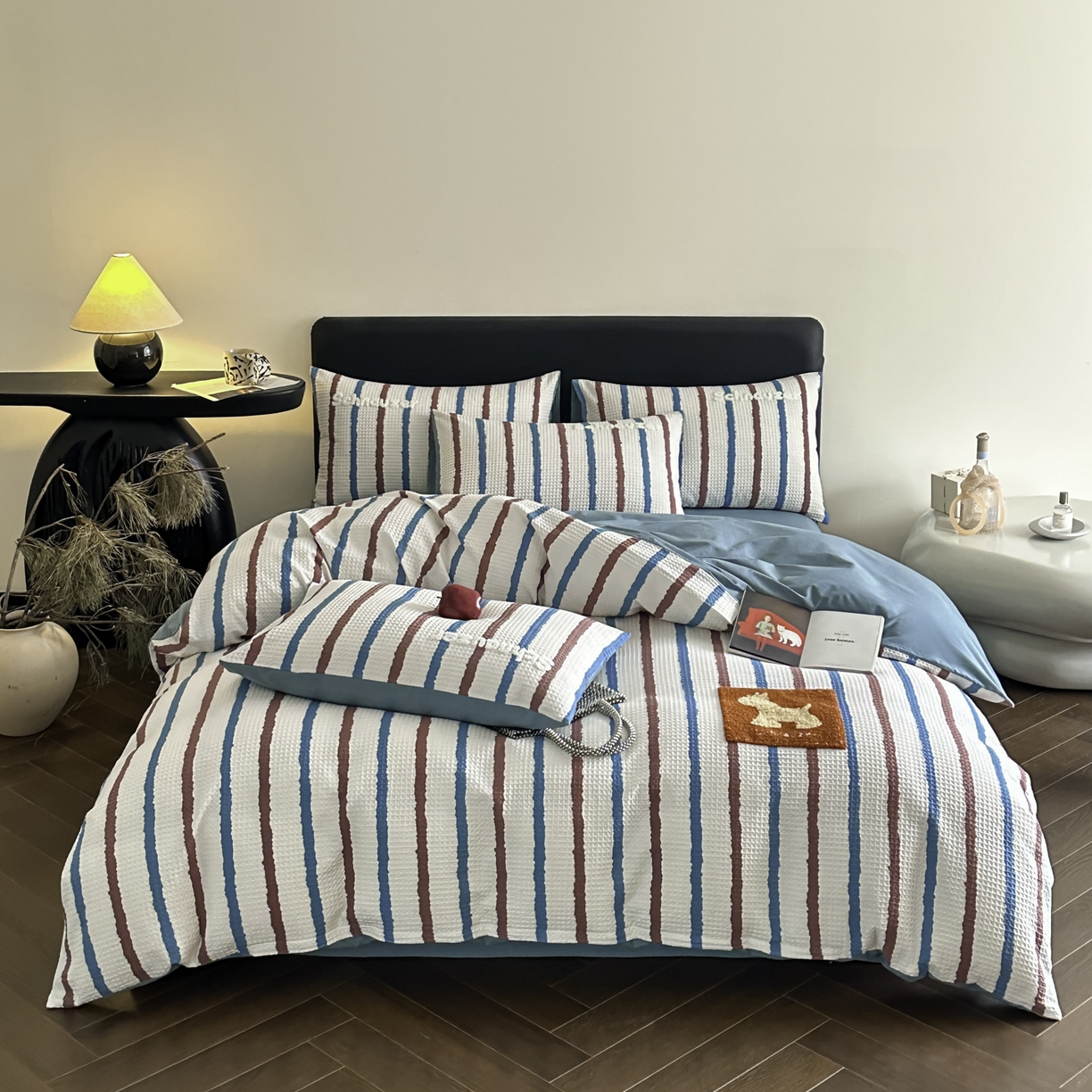 ab家纺 2026新款全棉华夫格毛巾绣四件套 时光