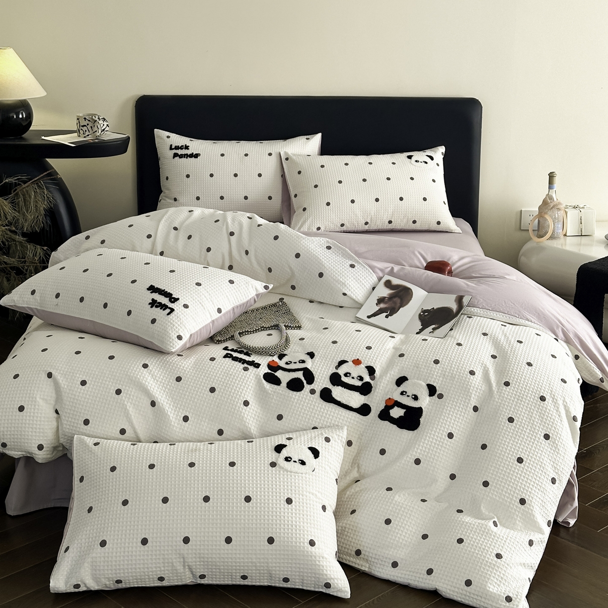 91家纺网 家纺一手货源 找家纺 ab家纺 2026新款全棉华夫格毛巾绣四件套 莱韵